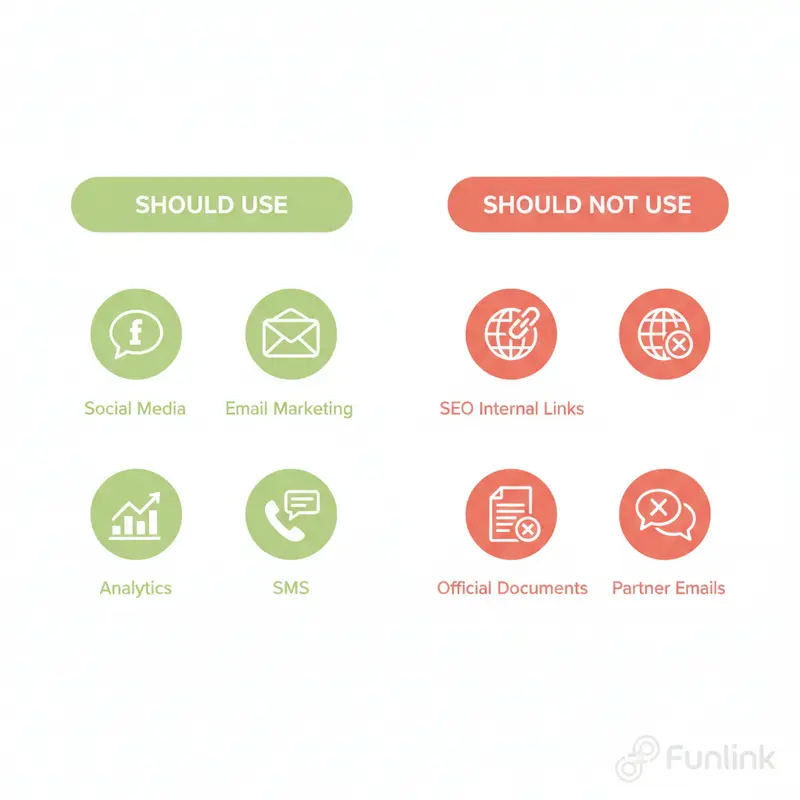 So sánh khi nào nên rút gọn link và khi nào không nên qua bảng chi tiết.