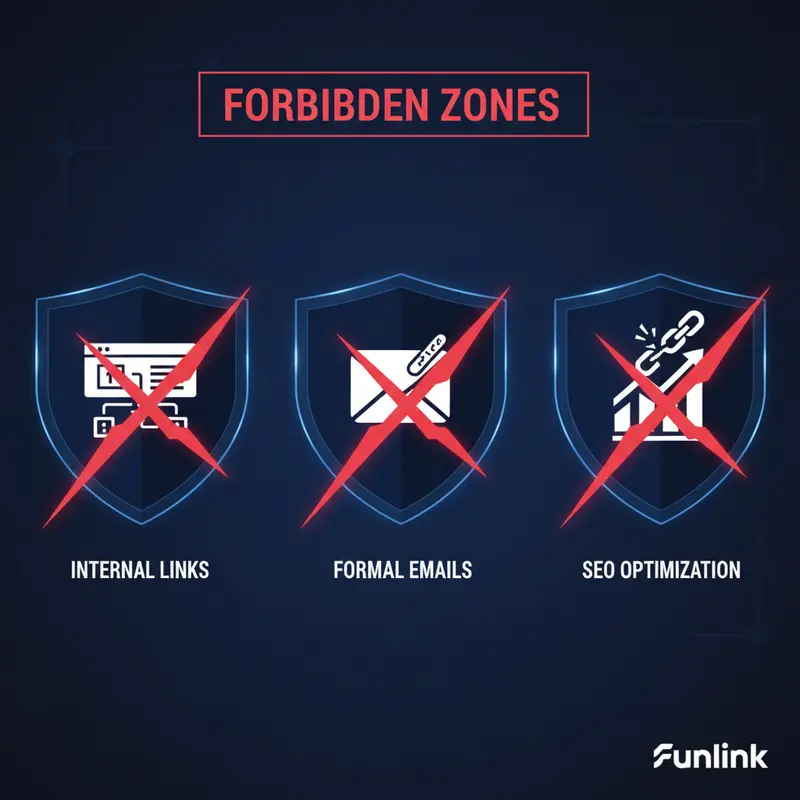 Infographic về các trường hợp không nên rút gọn link để đảm bảo SEO và sự tin cậy.