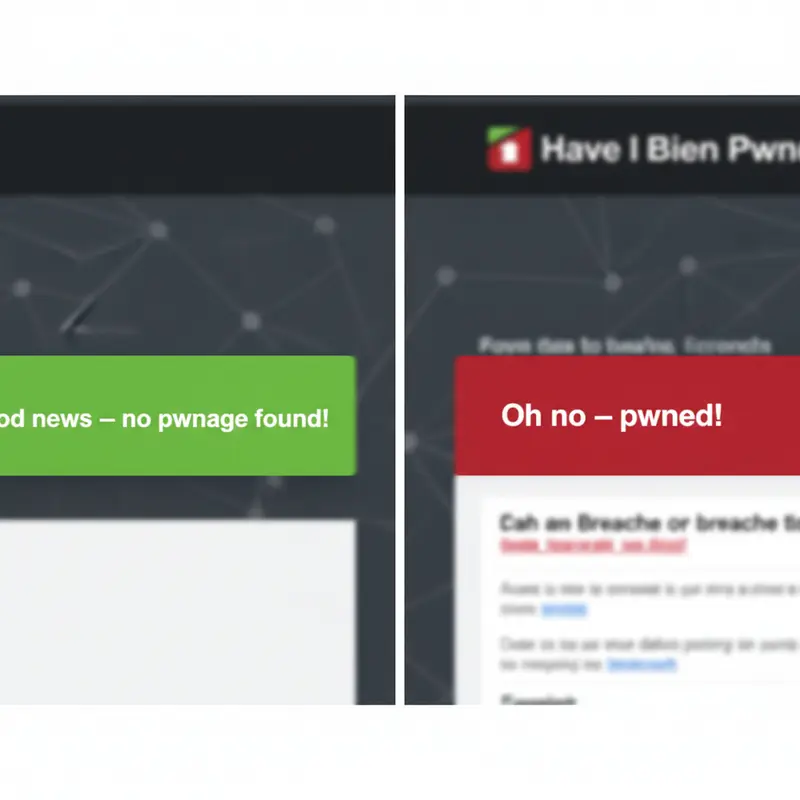 So sánh kết quả kiểm tra email có bị rò rỉ dữ liệu không: an toàn (xanh) và đã bị lộ (đỏ).