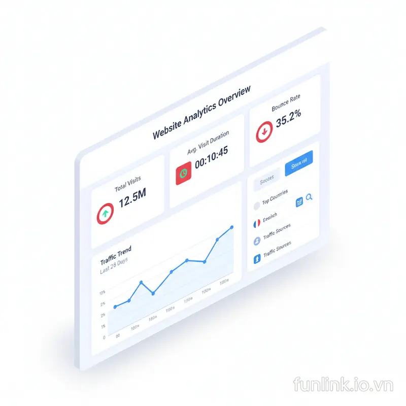 Kiểm tra traffic website đối thủ bằng giao diện tổng quan của Similarweb, hiển thị các chỉ số Total Visits, Avg. Visit Duration và Bounce Rate.