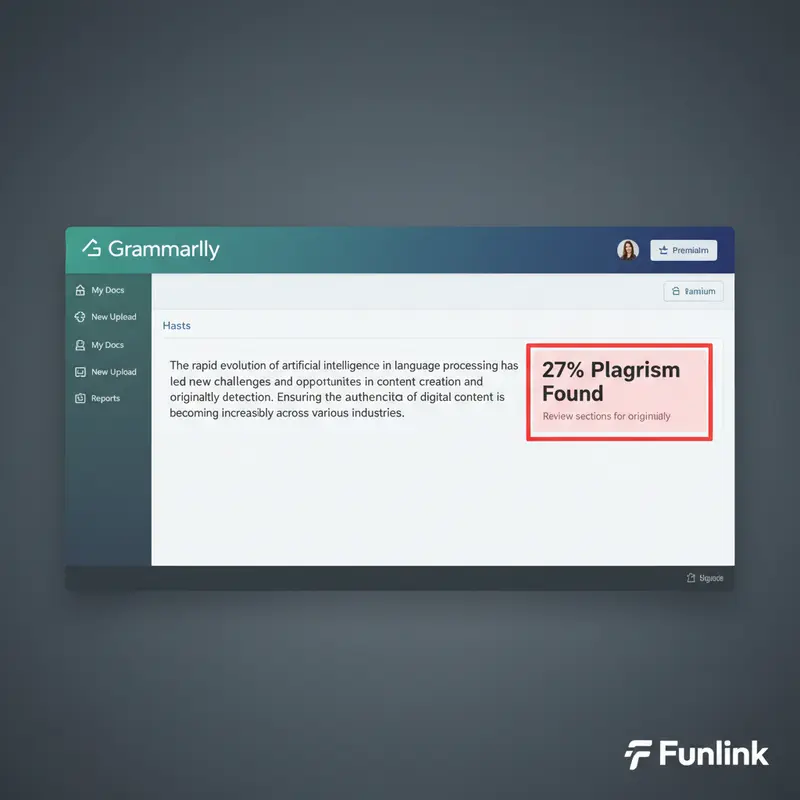Giao diện công cụ kiểm tra trùng lặp nội dung Grammarly đang báo cáo tỷ lệ đạo văn cao.