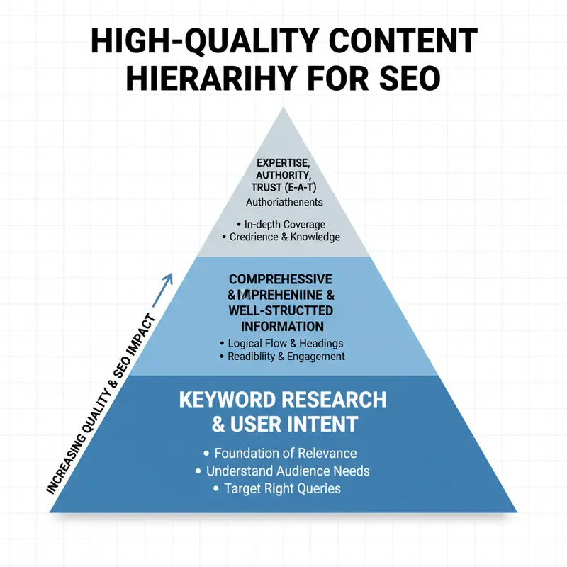Kim tự tháp về nội dung chất lượng trong SEO
