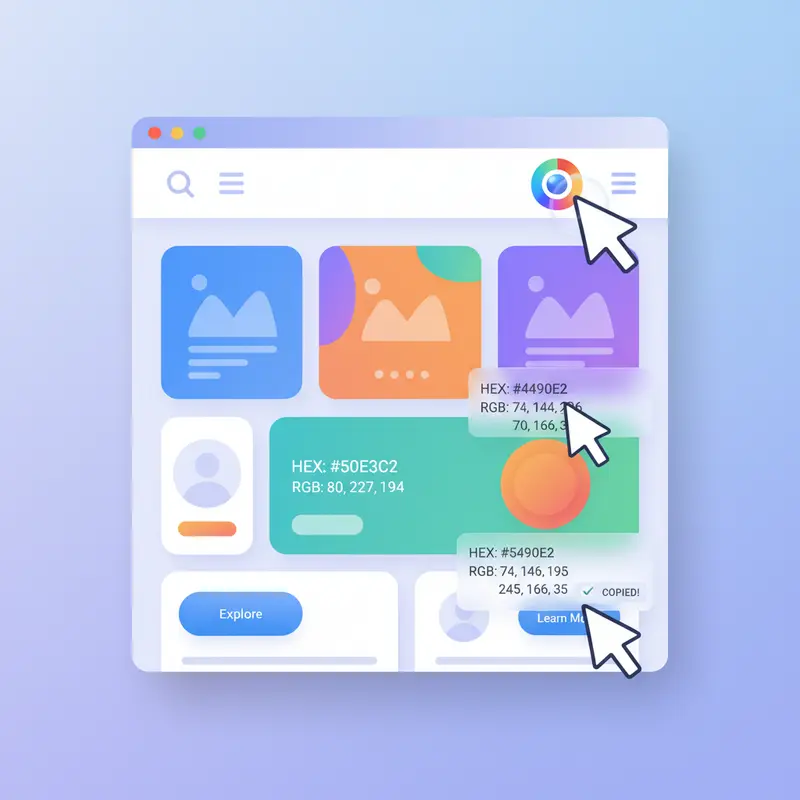 Hướng dẫn sử dụng extension để lấy mã màu hex và rgb từ website.