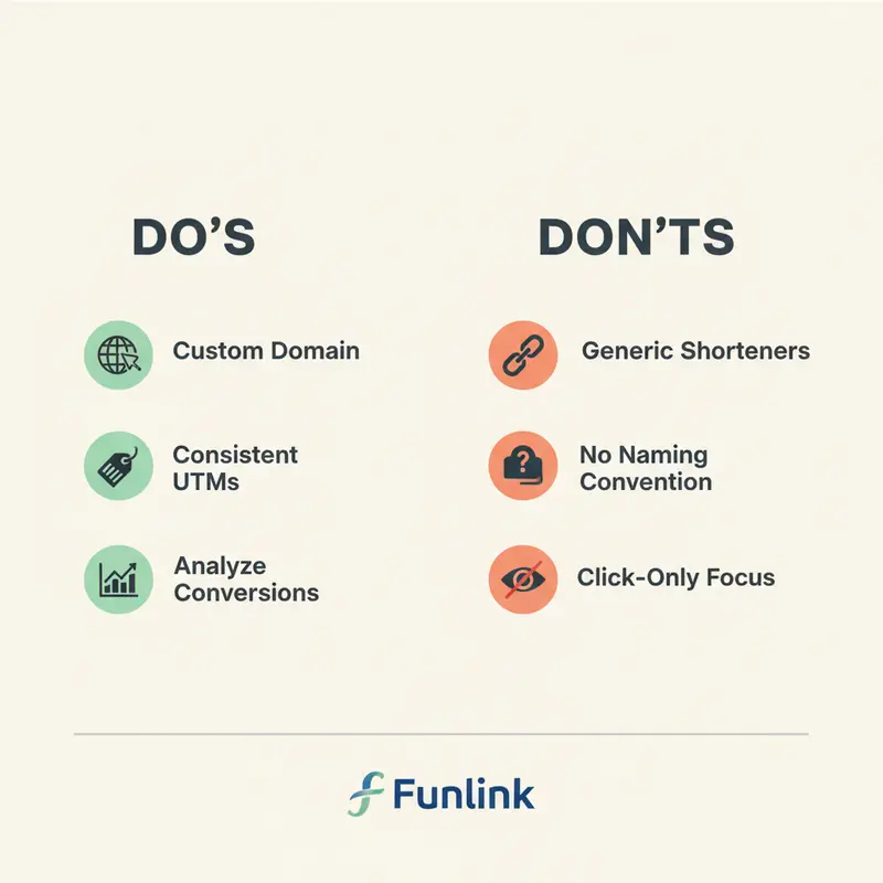 Checklist các điều nên và không nên làm khi tạo link rút gọn trên Facebook và mạng xã hội.