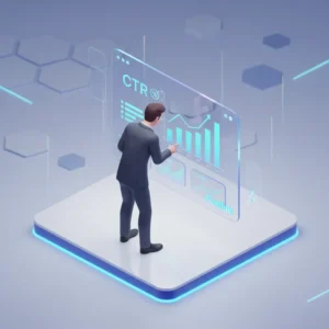 Link rút gọn trong email marketing - chuyên gia đang phân tích biểu đồ tăng trưởng CTR trên màn hình.