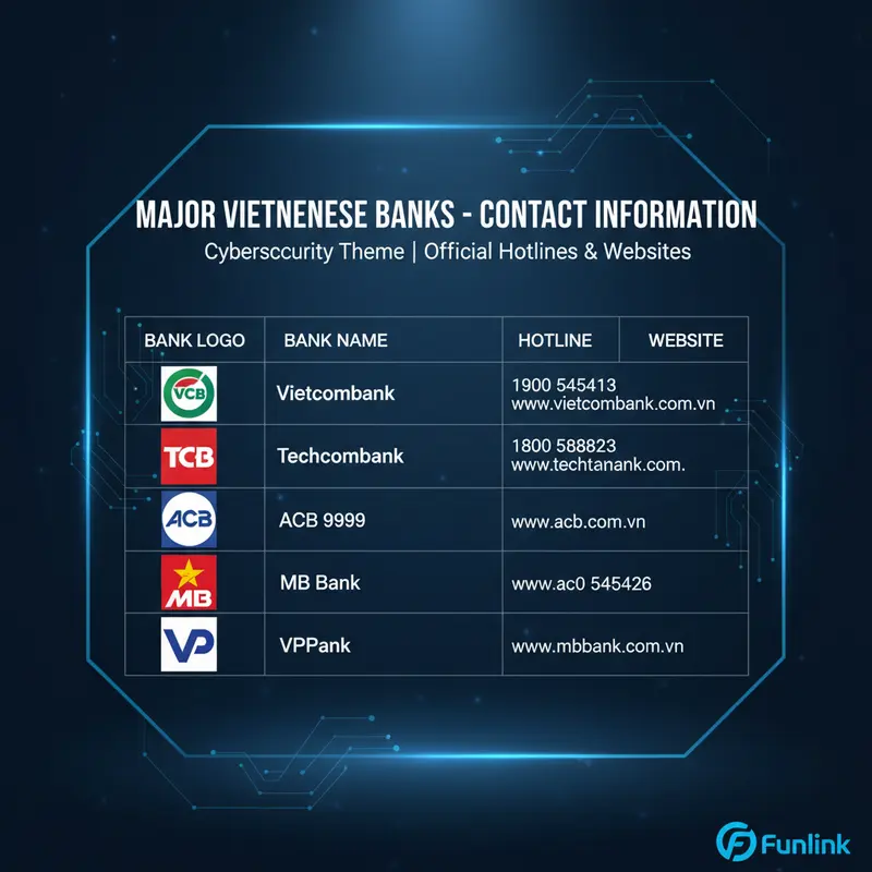 Danh sách hotline và website chính thức của các ngân hàng lớn để phòng lừa đảo giả mạo nhân viên ngân hàng