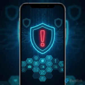 Cảnh báo mã độc trên ứng dụng android - hình ảnh một chiếc khiên bảo vệ điện thoại thông minh.