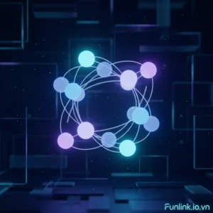 Máy tính lượng tử là gì - hình minh họa lõi chip lượng tử phát sáng với các kết nối phức tạp.