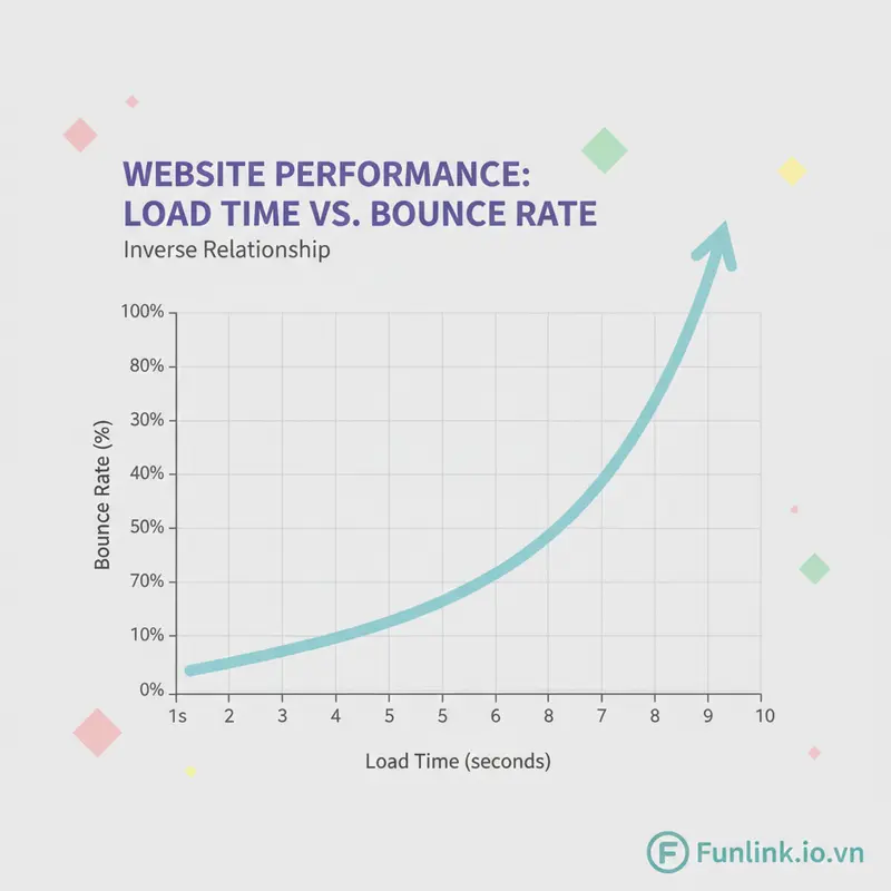 Biểu đồ cho thấy việc nén ảnh online giúp giảm thời gian tải và tỷ lệ thoát trang.