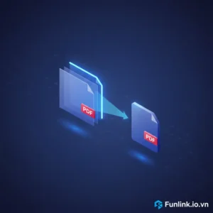 Minh họa cách nén file PDF giảm dung lượng trên máy tính và online.