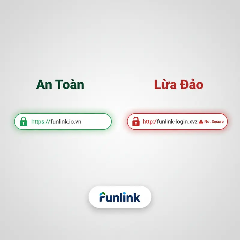 So sánh thanh địa chỉ giúp nhận biết website lừa đảo: HTTPS có khóa an toàn và HTTP có cảnh báo không an toàn.