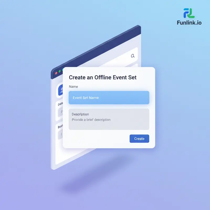 Giao diện tạo bộ sự kiện ngoại tuyến (Offline Event Set) cho offline conversions trên trình quản lý của Facebook.