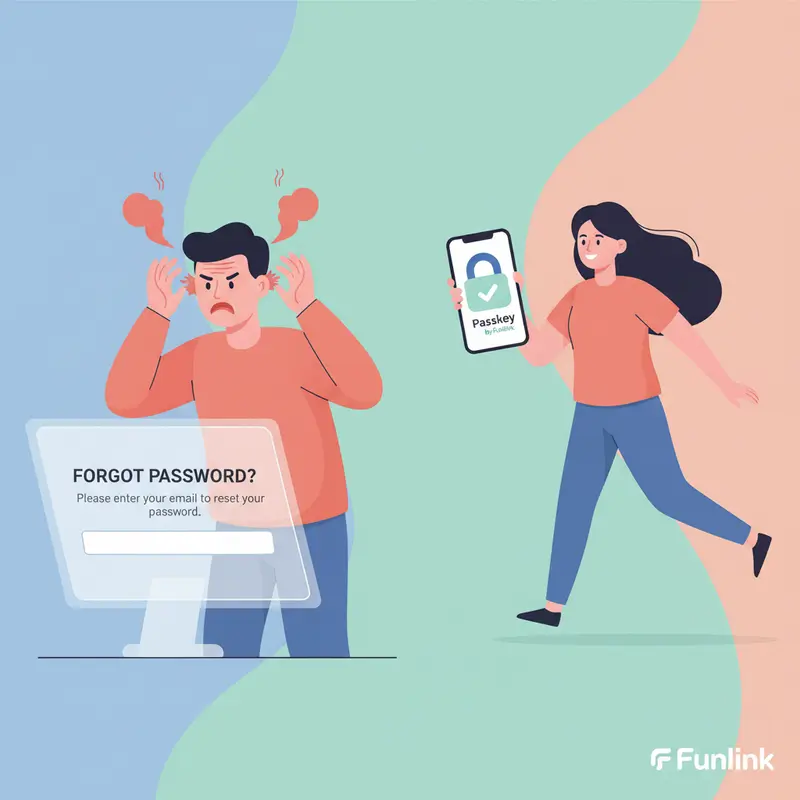 Meme vui về việc quên mật khẩu và giải pháp passkey là gì.