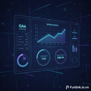 Phân tích báo cáo E-commerce trong GA4 - Giao diện dashboard với các biểu đồ dữ liệu.