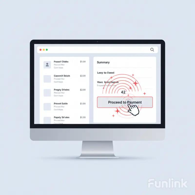 Minh họa phát hiện Rage Clicks trong phân tích session recording trên trang thanh toán.