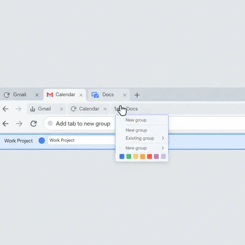 Hướng dẫn tạo và quản lý nhiều tab bằng tính năng Nhóm tab Chrome với các màu sắc khác nhau.