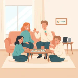 Một gia đình đang cùng nhau quản lý thời gian sử dụng thiết bị một cách vui vẻ và hiệu quả.