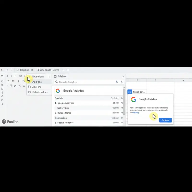 Ảnh GIF hướng dẫn 3 bước cài đặt Google Analytics Spreadsheet Add-on theo quy chuẩn đặt tên UTM.