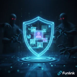 Quyền riêng tư trên mạng xã hội với hình ảnh một chiếc khóa kỹ thuật số đang bảo vệ thông tin cá nhân.