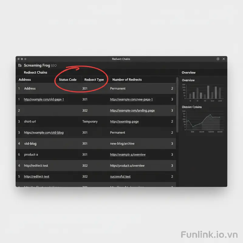 Kiểm tra redirect chain là gì bằng báo cáo Redirect Chains của Screaming Frog