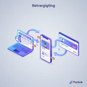Retargeting là gì - Minh họa chiến lược bám đuổi khách hàng tiềm năng trên đa kênh.