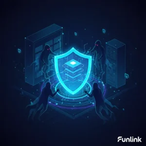 Minh họa giải pháp chống rò rỉ dữ liệu nội bộ với hình ảnh chiếc khiên bảo vệ dữ liệu.