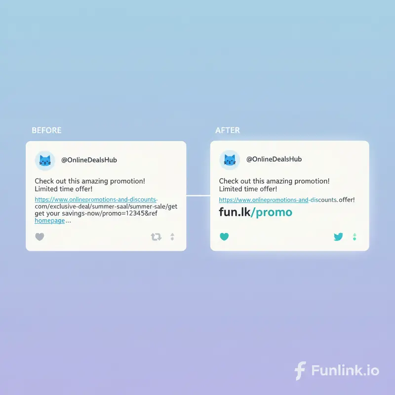 So sánh bài đăng Twitter có link dài và link rút gọn để làm gì, cho thấy link ngắn gọn gàng hơn.