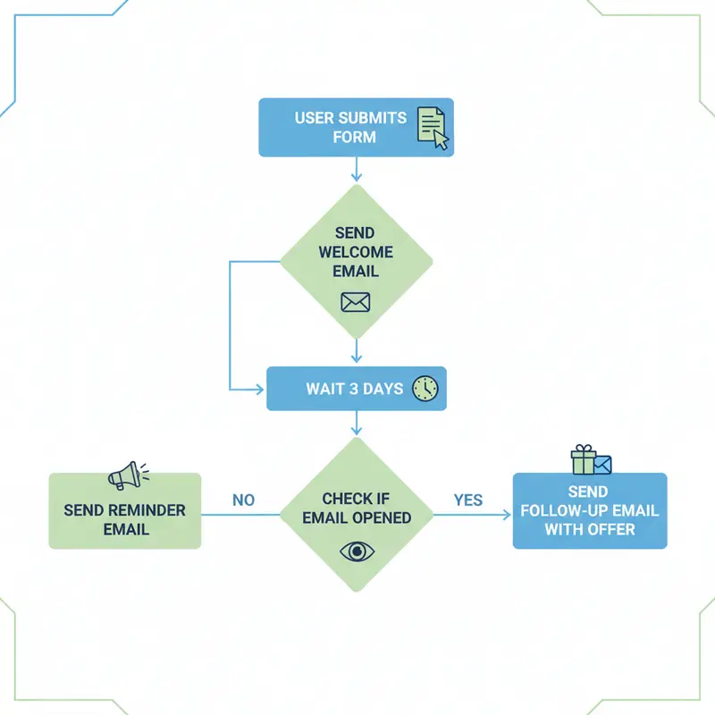 Sơ đồ minh họa một luồng marketing tự động hóa cơ bản