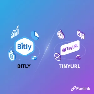 So sánh Bitly và TinyURL: Logo của hai công cụ đặt cạnh nhau với các biểu tượng tính năng.