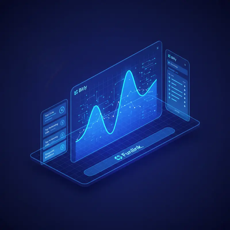 Biểu đồ phân tích lượt click trên Bitly, một tiêu chí quan trọng khi so sánh các công cụ rút gọn link.