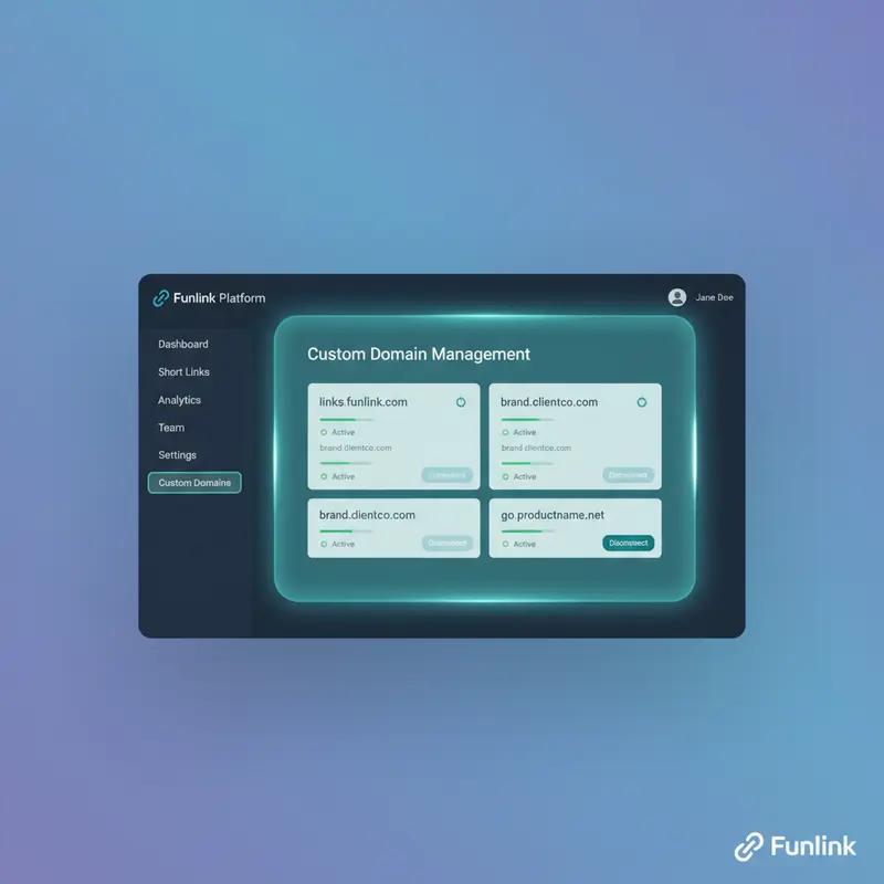 Giao diện quản lý của công cụ Rebrandly, nơi so sánh các công cụ rút gọn link có thể tùy chỉnh tên miền.