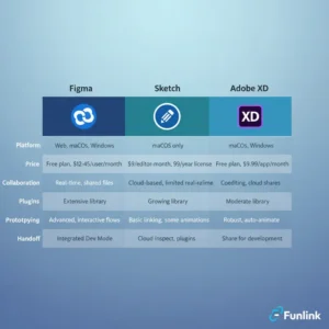 Bảng so sánh figma, Sketch và Adobe XD chi tiết các tính năng chính cho designer.