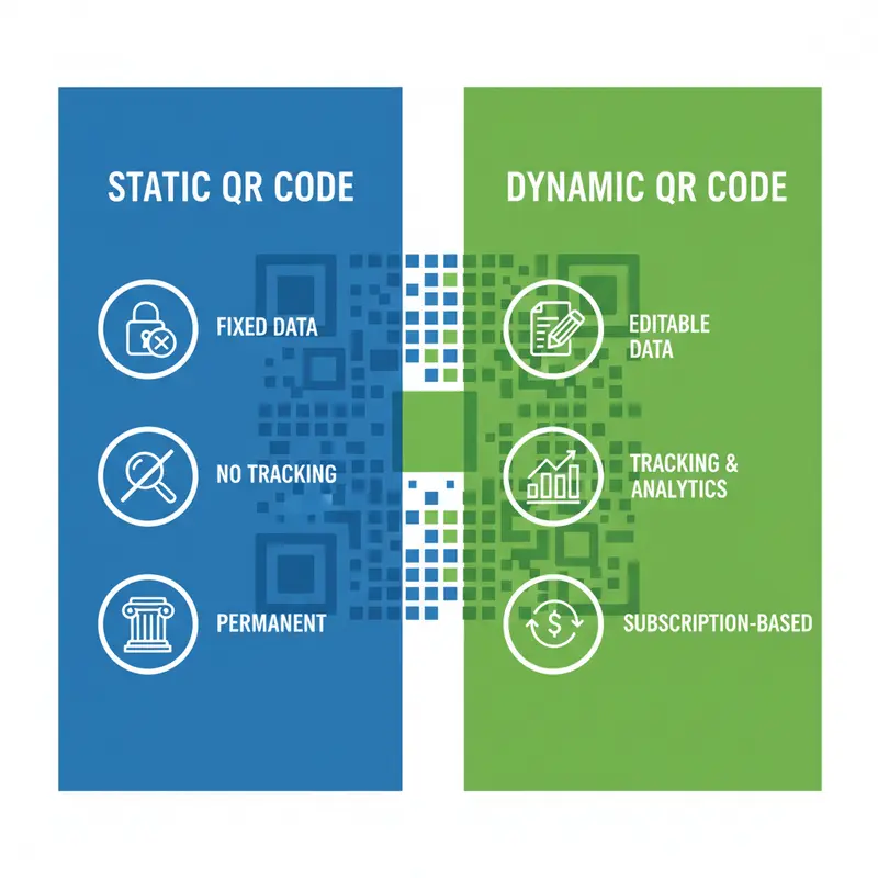 Sơ đồ so sánh giữa mã QR tĩnh và mã QR động