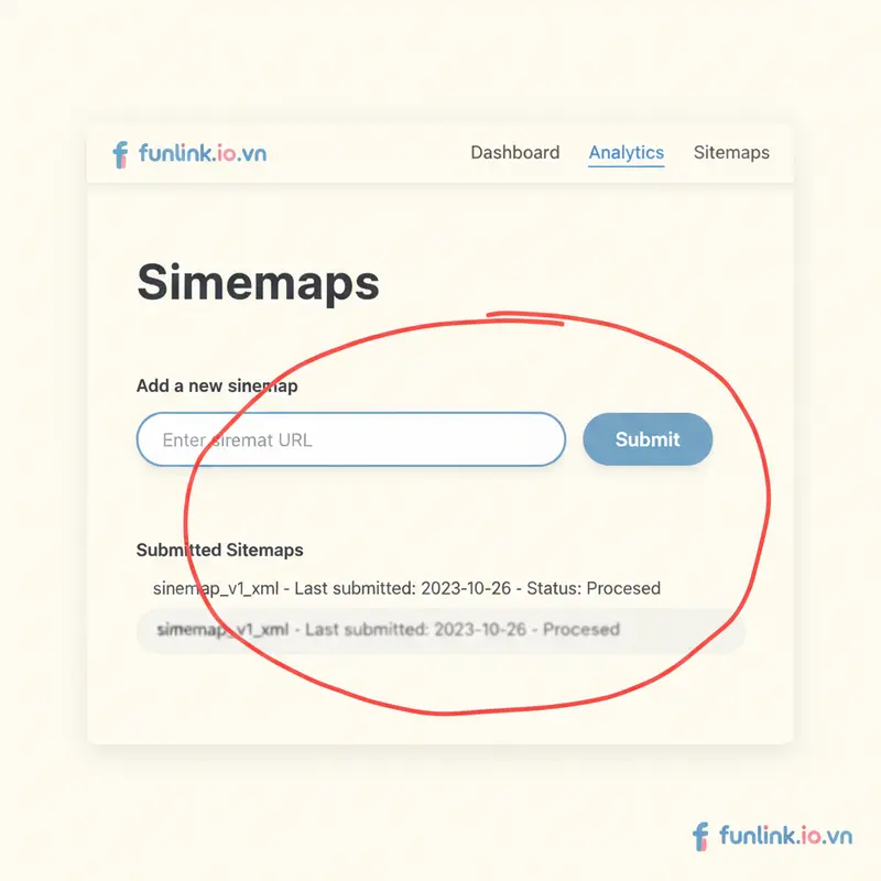 Các bước submit sitemap khi sử dụng Google Search Console.