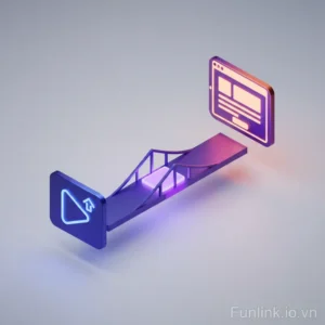 Sự liên quan giữa mẫu quảng cáo và landing page được minh họa bằng một cây cầu vững chắc nối liền hai bên, tượng trưng cho sự kết nối thông điệp.