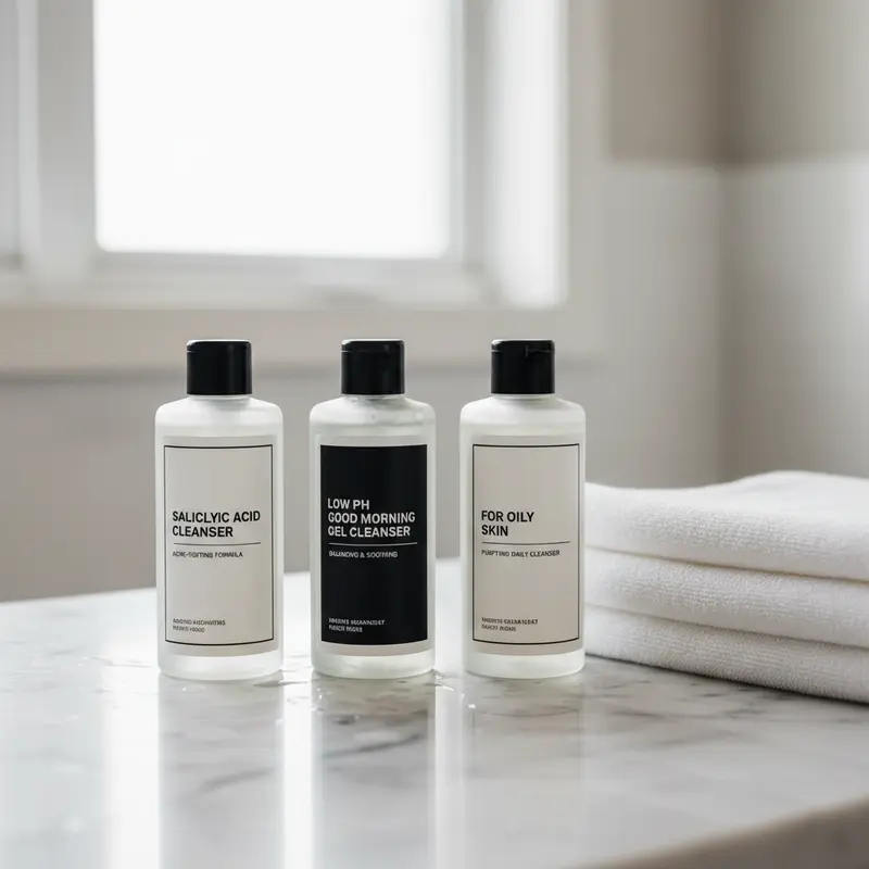 Các loại sữa rửa mặt dịu nhẹ, không chứa cồn, phù hợp cho da dầu mụn.