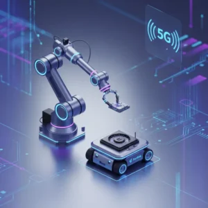 Tác động của 5G đối với IoT và Công nghiệp 4.0 - một robot tự hành hoạt động trong nhà máy thông minh.