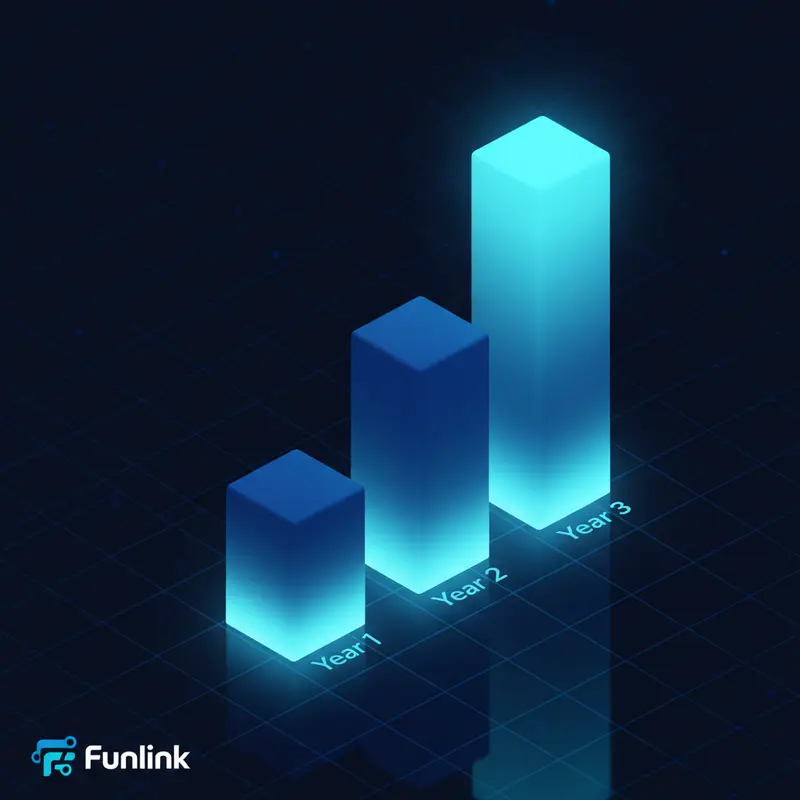 Biểu đồ cột cho thấy sự gia tăng của các vụ tấn công phishing là gì trong ba năm qua.