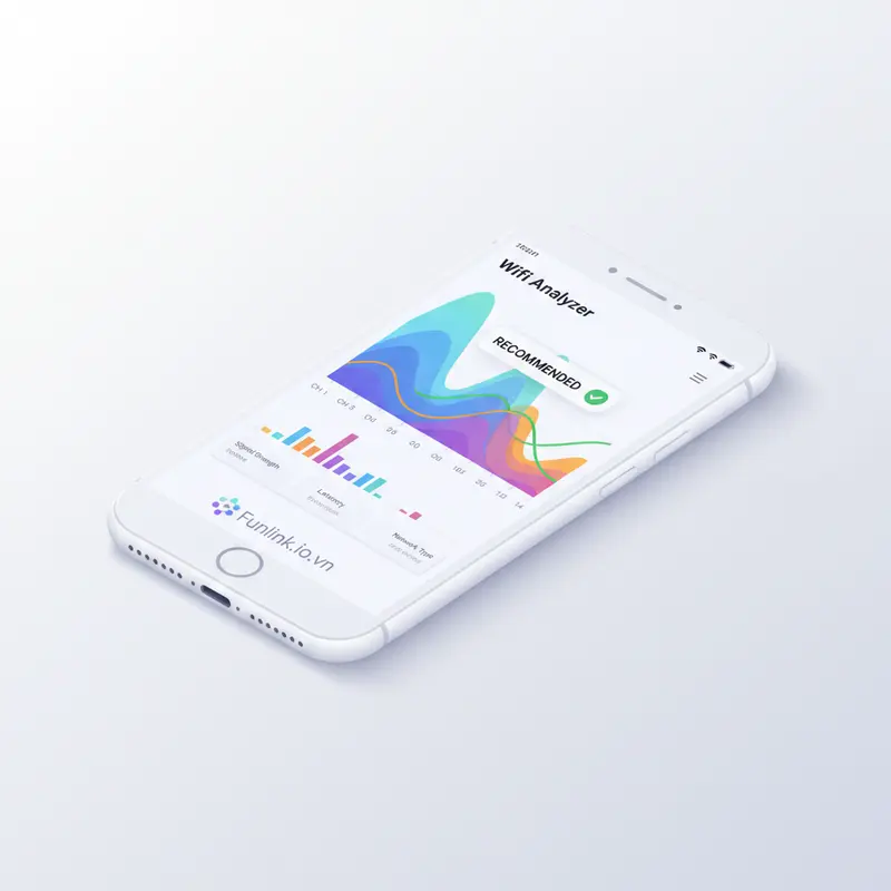 Sử dụng app Wifi Analyzer để tăng tốc độ wifi bằng cách chọn kênh ít nhiễu.