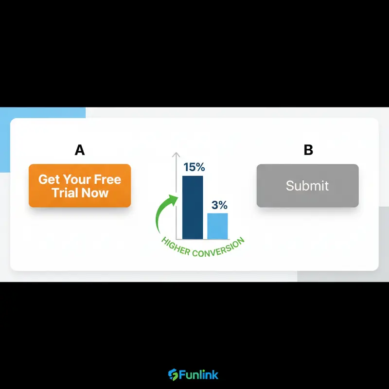 So sánh A/B test tạo nút call to action hiệu quả và kém hiệu quả để thấy sự khác biệt về chuyển đổi.