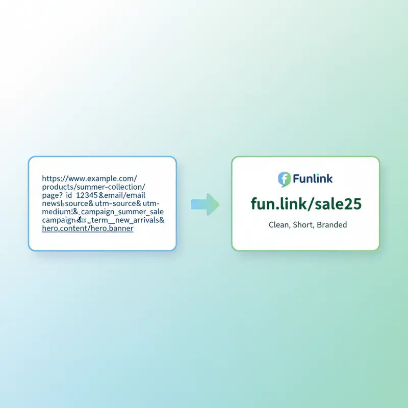 So sánh link UTM dài và một shortlink đã được rút gọn để dễ dàng chia sẻ và tạo sự chuyên nghiệp.