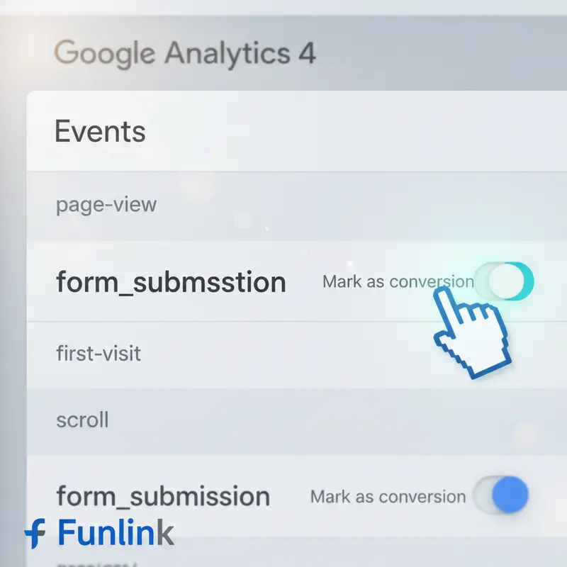 Kích hoạt nút 'Mark as conversion' để tạo sự kiện chuyển đổi trong GA4 cho một sự kiện cụ thể.