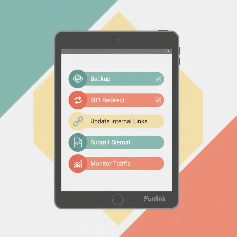 Checklist các công việc cần làm để thay đổi url không mất seo, từ backup đến theo dõi.