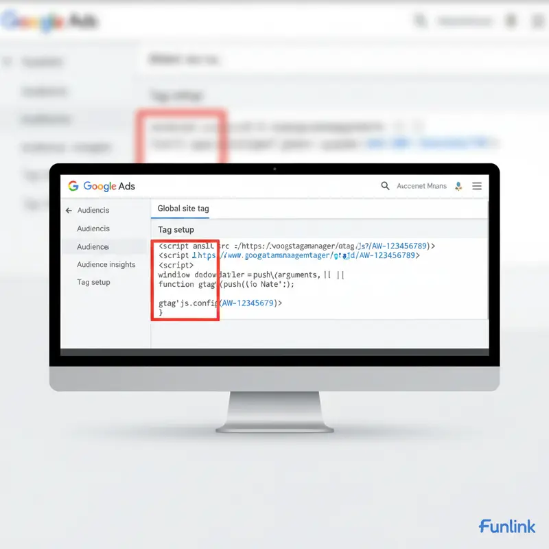 Tìm Google Ads Conversion ID trong Trình quản lý đối tượng để cài đặt link rút gọn và theo dõi hiệu quả quảng cáo.
