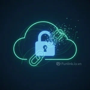 Minh họa cách thu hồi link chia sẻ google drive an toàn với biểu tượng ổ khóa kỹ thuật số bảo vệ dữ liệu đám mây.