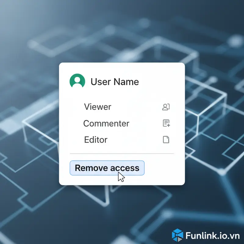 Chọn Xóa quyền truy cập để gỡ bỏ một người dùng cụ thể khi thu hồi link chia sẻ Google Drive.