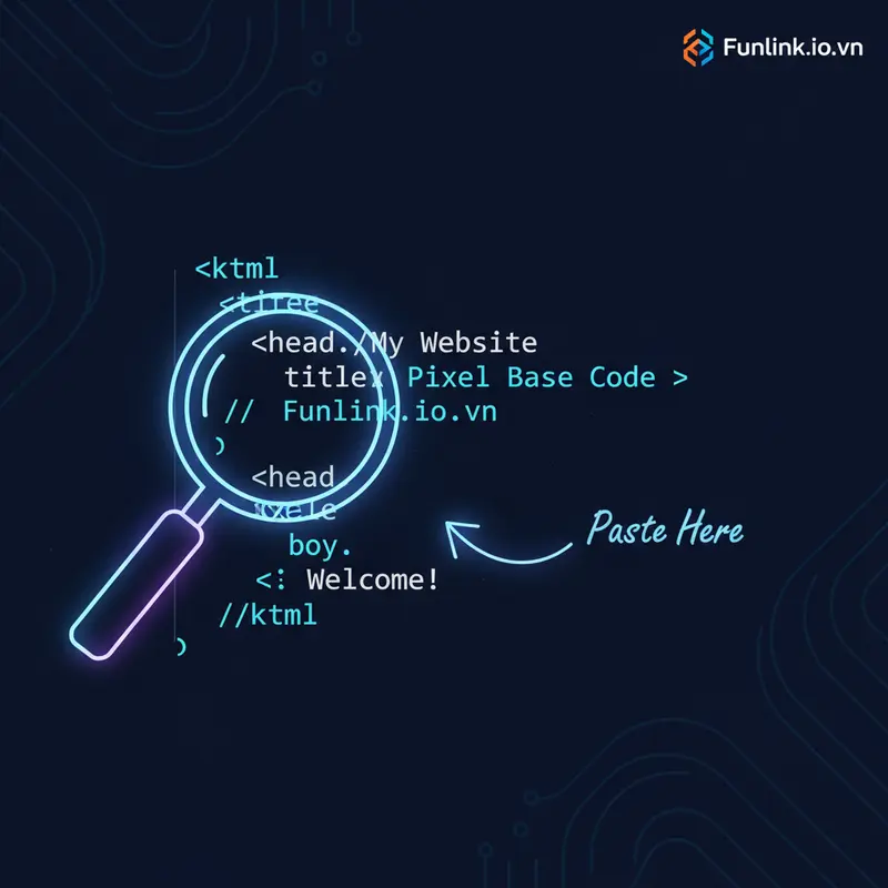 Đoạn mã code TikTok Pixel và vị trí cần dán vào thẻ head của website.