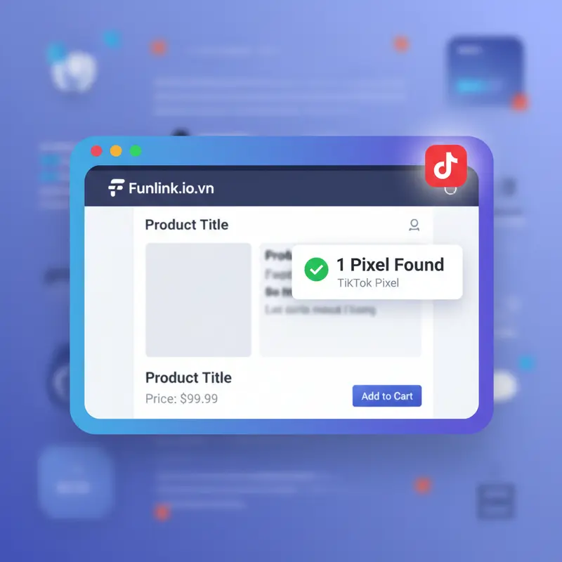 Kiểm tra trạng thái hoạt động của TikTok Pixel bằng tiện ích Pixel Helper.