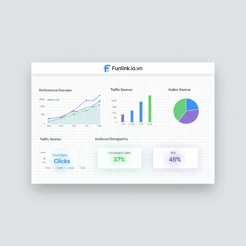 Dashboard của template báo cáo giúp tối ưu link bio Instagram trên Google Sheets.