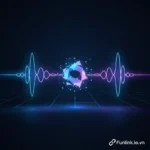 Tối ưu SEO cho tìm kiếm giọng nói - Minh họa sóng âm thanh chuyển thành dữ liệu trên giao diện kỹ thuật số.